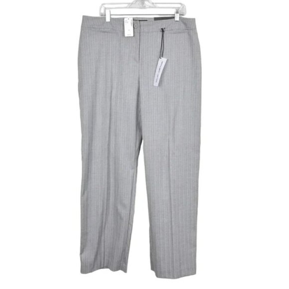 NWT Penningtons Pants Slightly Curvy Fit Gray Straight Leg Size 16 - Picture 1 of 11